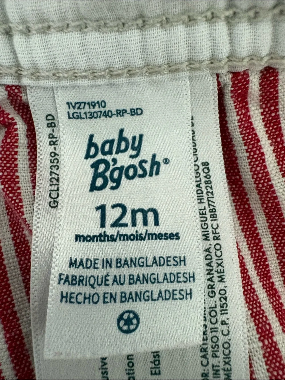 OshKosh B'gosh Red and White Striped Baby Overalls
